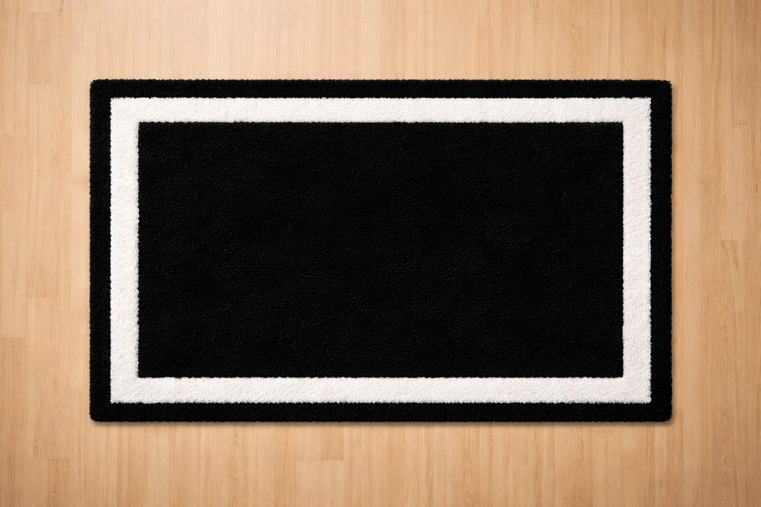 Black & White Minimalist Tufted Rug | Modern Rectangle Area Rug ...