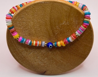Evil Eye bracelet- Multicolor beads