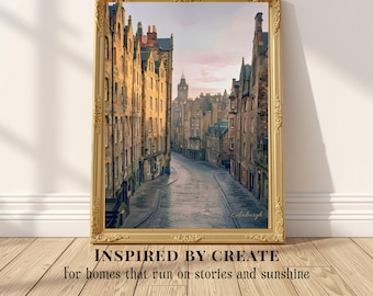 First Light | Edinburgh Royal Mile at Dawn, Scotland Old Town Wall Art, Quiet Cobblestone Street Print, European Travel Decor