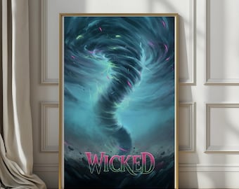Wizard of Oz Tornado Wall Art | Emerald Storm Print, Dark Fantasy Decor, Green Aesthetic Poster, Moody Sky Art