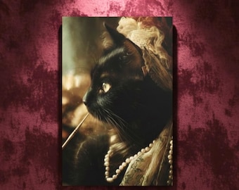 Black Cat Jazz Singer Art – Vintage Speakeasy Glamour
