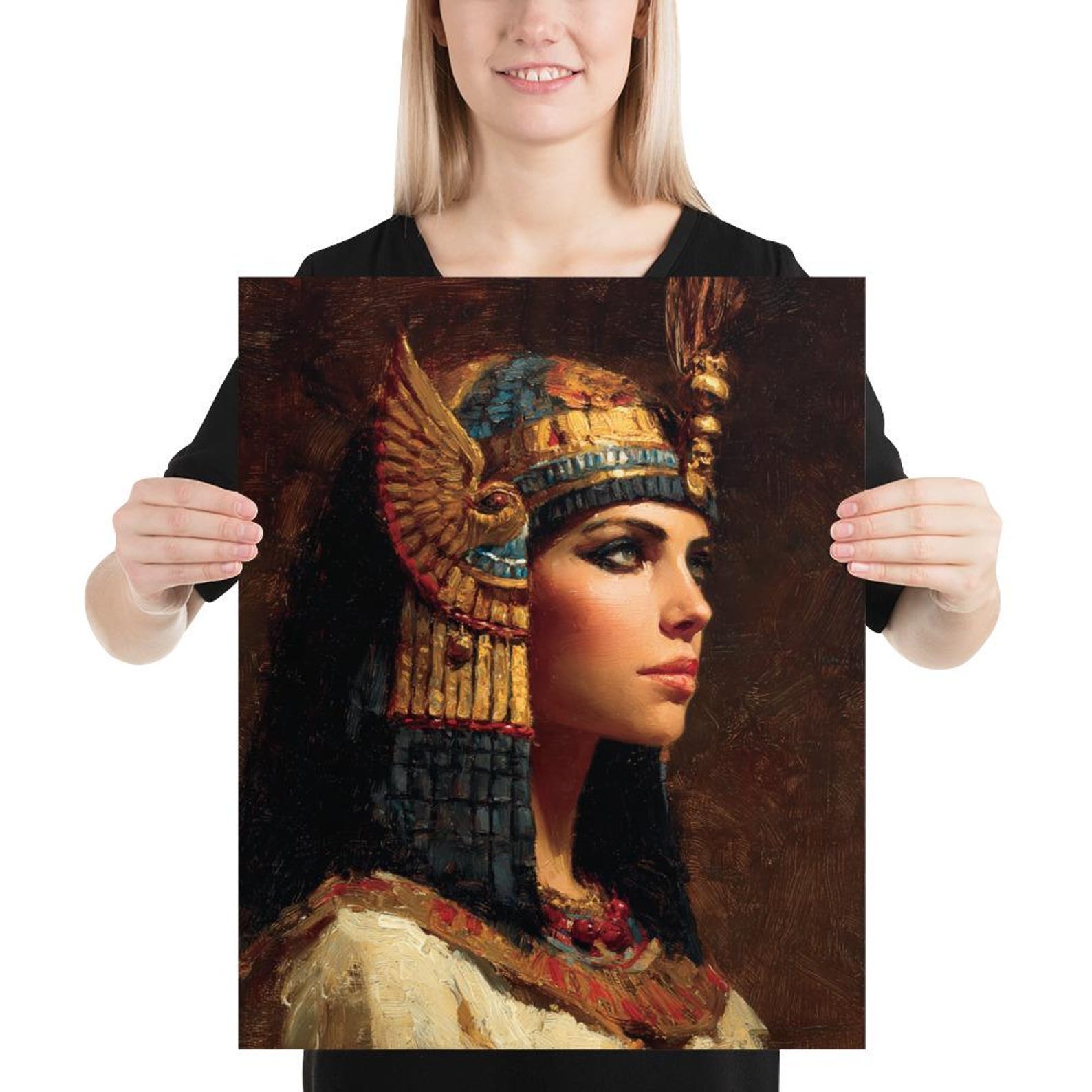 Cleopatra Portrait Print | Egyptian Queen Wall Art, Regal Ancient Egypt ...