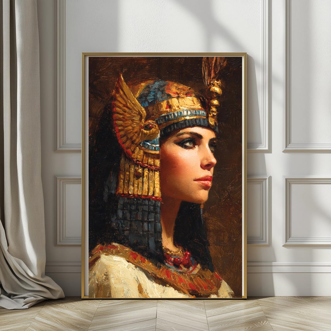 Cleopatra Portrait Print | Egyptian Queen Wall Art, Regal Ancient Egypt ...