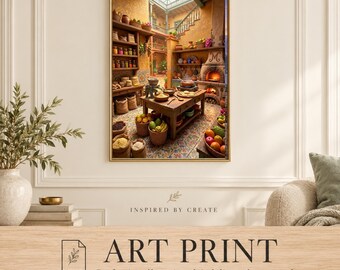 Casa Madrigal Kitchen Fine Art Print | Encanto Inspired Decor | Colorful Wall Art