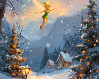 Tinkerbell Christmas PRINT Photo Holiday Xmas Fairy Peter Pan Walt