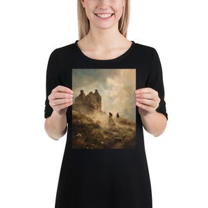 Severed but Bound – Atmospheric Gothic Moorland Art Print, Romantic Literary Wall Art, Misty English Landscape, Emotional Storytelling Art