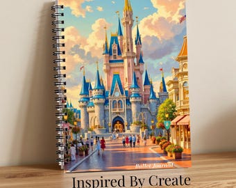 Castle Daydreams |Castle Spiral Notebook, Dotted Travel Journal, Magical Vacation Planner, Castle Lover Gift, Storybook Stationery