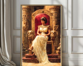 Cleopatra’s Beginning | Ancient Egypt Fantasy Portrait, Young Queen Wall Art, Historical Goddess Decor