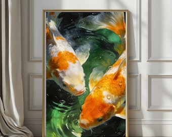 Reflecting Pond • Quiet World Digital Wall Art Bundle • Tranquil Koi Fish Pond • Calming Nature Wall Art Download