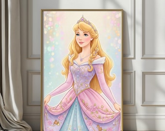 オーロラ姫のポスター オーロラと王子様のプリント ディズニー 壁飾り