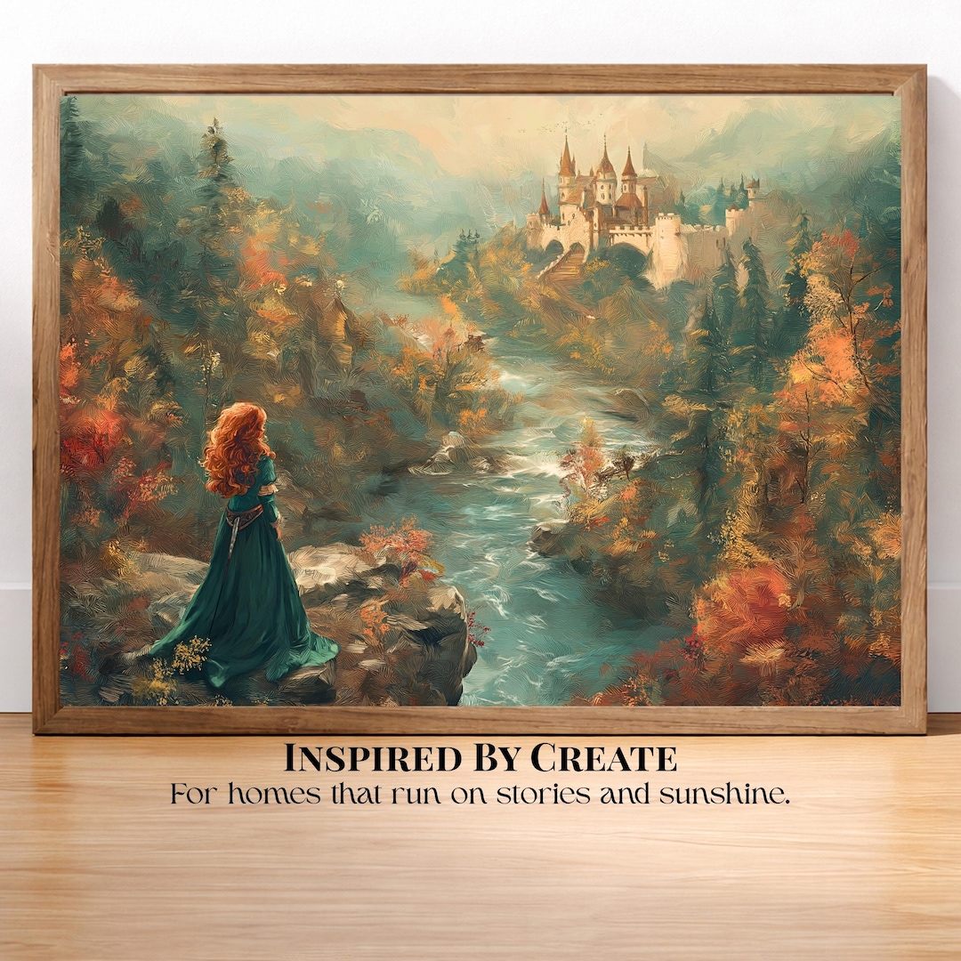 Highland Brave Princess | Scottish Fairytale Castle Art Print, Misty ...