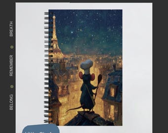 Remy's Paris Notebook - Cosy Café Journal, Dreamer's Writing Book, Paris Art Spiral Notebook, cadeau voor schrijvers en romantische zielen