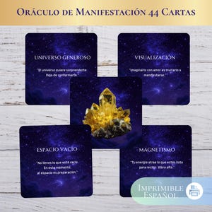 Oráculo Ley de Atracción - 44 Cartas para imprimir en PDF - Herramienta de Manifestación en español