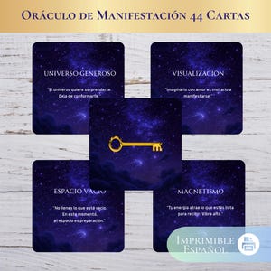 Oráculo de Manifestación 44 Cartas PDF – Ley de Atracción, Cartas para Imprimir, Herramienta de Manifestación Espiritual