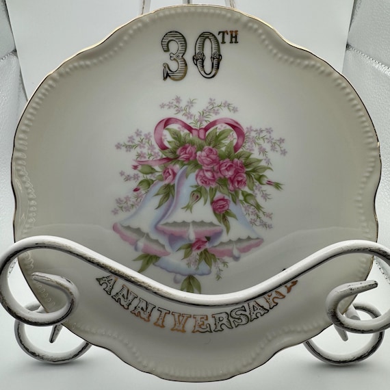 Vintage 30th Anniversary Plate by G & G Minneapolis - 7.25" - Scalloped - Japan