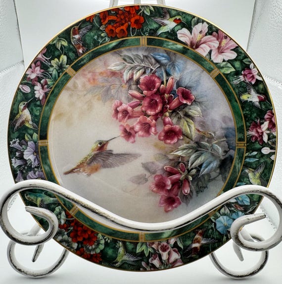 Vintage The Allen's Hummingbird Porcelain 7-3/4" Collector Plate WS George 1993 Lena Liu COA