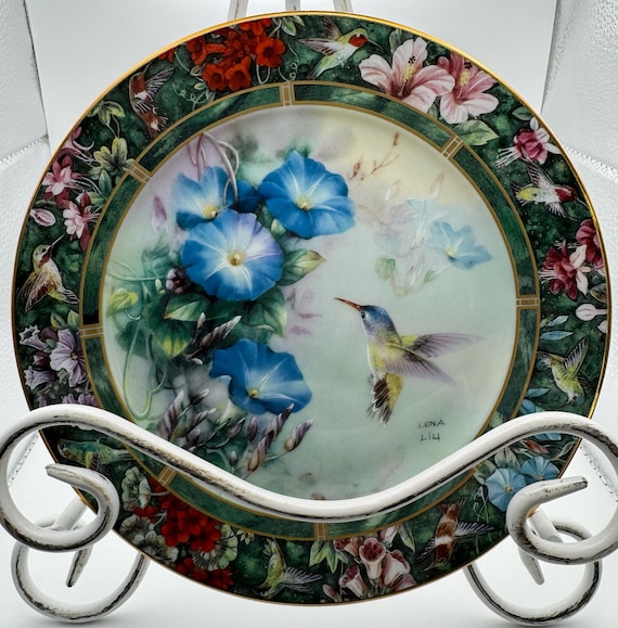 Vintage The Violet-Crowned Hummingbird Porcelain 7-3/4" Collector Plate WS George 1992 Lena Liu COA