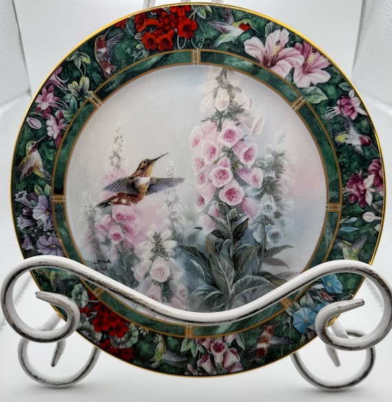 Vintage The Rufous Hummingbird Porcelain 7-3/4" Collector Plate WS George 1992 Lena Liu