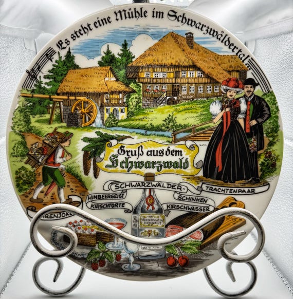 Vintage Made in Germany Bavaria 9-1/2" Kunst-Palette Regnitzlosau Porcelain Collector Plate featuring Schwartzwalder View