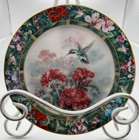 Vintage The White-eared Hummingbird Porcelain 7-3/4" Collector Plate WS George 1993 Lena Liu