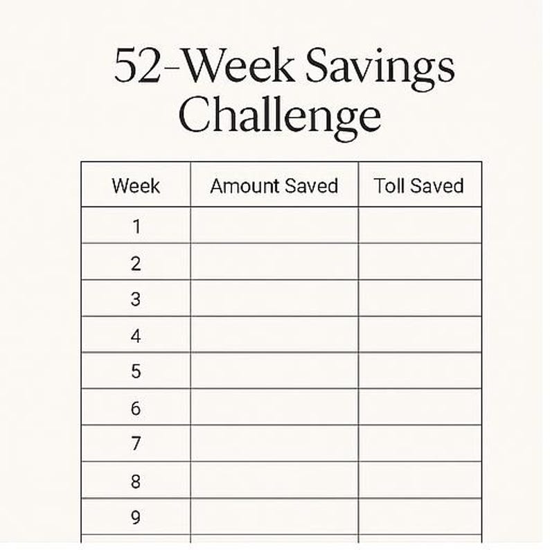 52-week Savings Challenge Printable | Money Tracker PDF | Budget Goal ...
