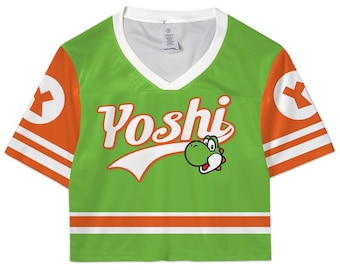 Super Mario Croptop Football Jersey, Disneyland Yoshi Football Jersey, Mario Movie Shirt, Epic Universe Mario Group Shirt -9