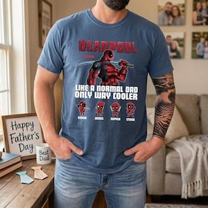 Deadpool Papa Shirt, wie ein normaler Papa nur Weg Cooler Vatertagsgeschenk, Superhelden Vatertags Shirt, lustiges Papa Tshirt, Deadpool Fan Geschenk Bild 1