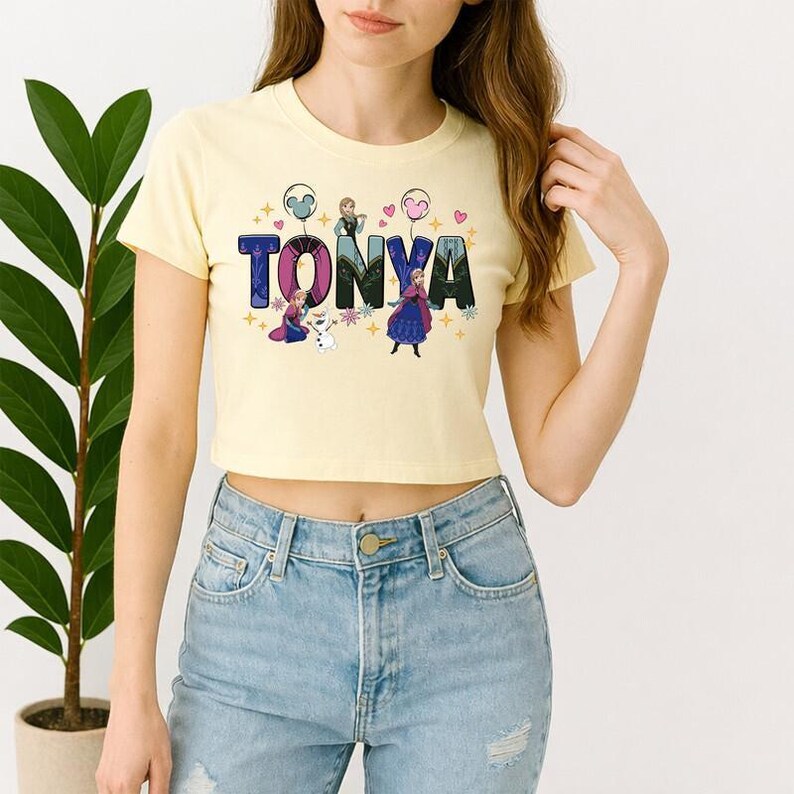 Custom Name Anna Princess Baby Tee Shirt, Personalized Disneyland Anna Princess Shirt, Disneyland Family Matching Trip, Girl Trip Shirt image 2