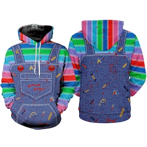 Chucky Full Over Print 3D Hoodie, Chucky Cosplay Sweatshirt, Chucky Child Play Horror Halloween Sweatshirt Hoodie, Halloween Cosplay Tshirt