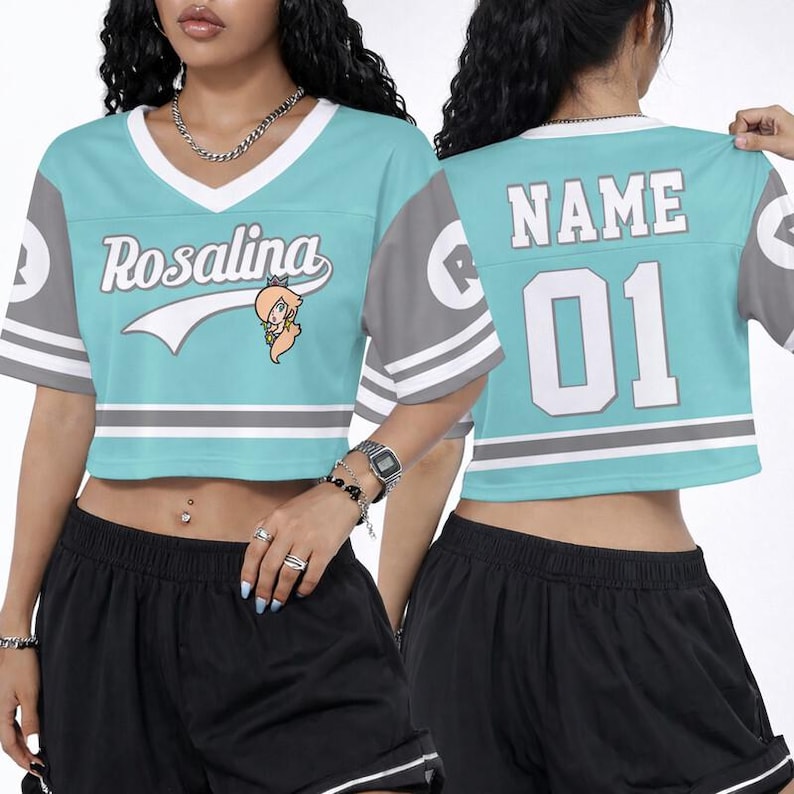 Super Mario Croptop Football Jersey, Disneyland Rosalina Football Jersey, Mario Movie Shirt, Epic Universe Mario Group Shirt -5 afbeelding 4