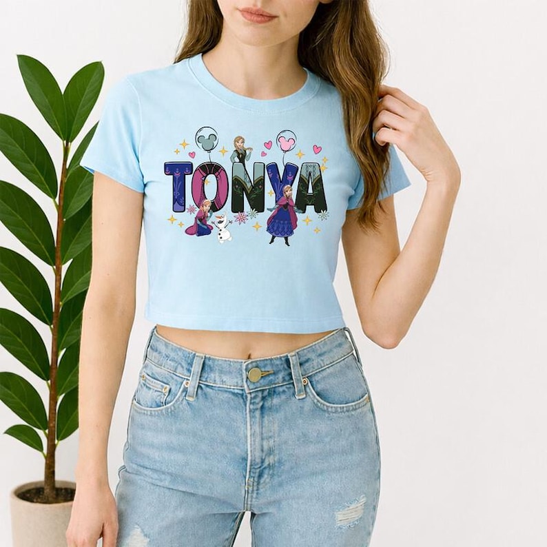 Custom Name Anna Princess Baby Tee Shirt, Personalized Disneyland Anna Princess Shirt, Disneyland Family Matching Trip, Girl Trip Shirt image 1