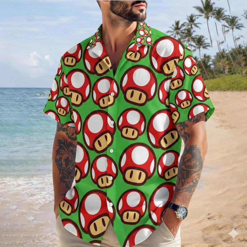 Discover Toad Mario Hawaiian Shirt Super Mario Hawaiian Shirt Mario Galaxy Movie Tee Epic Universal Shirt Disneyland Summer Vacation Trip Shirt 23