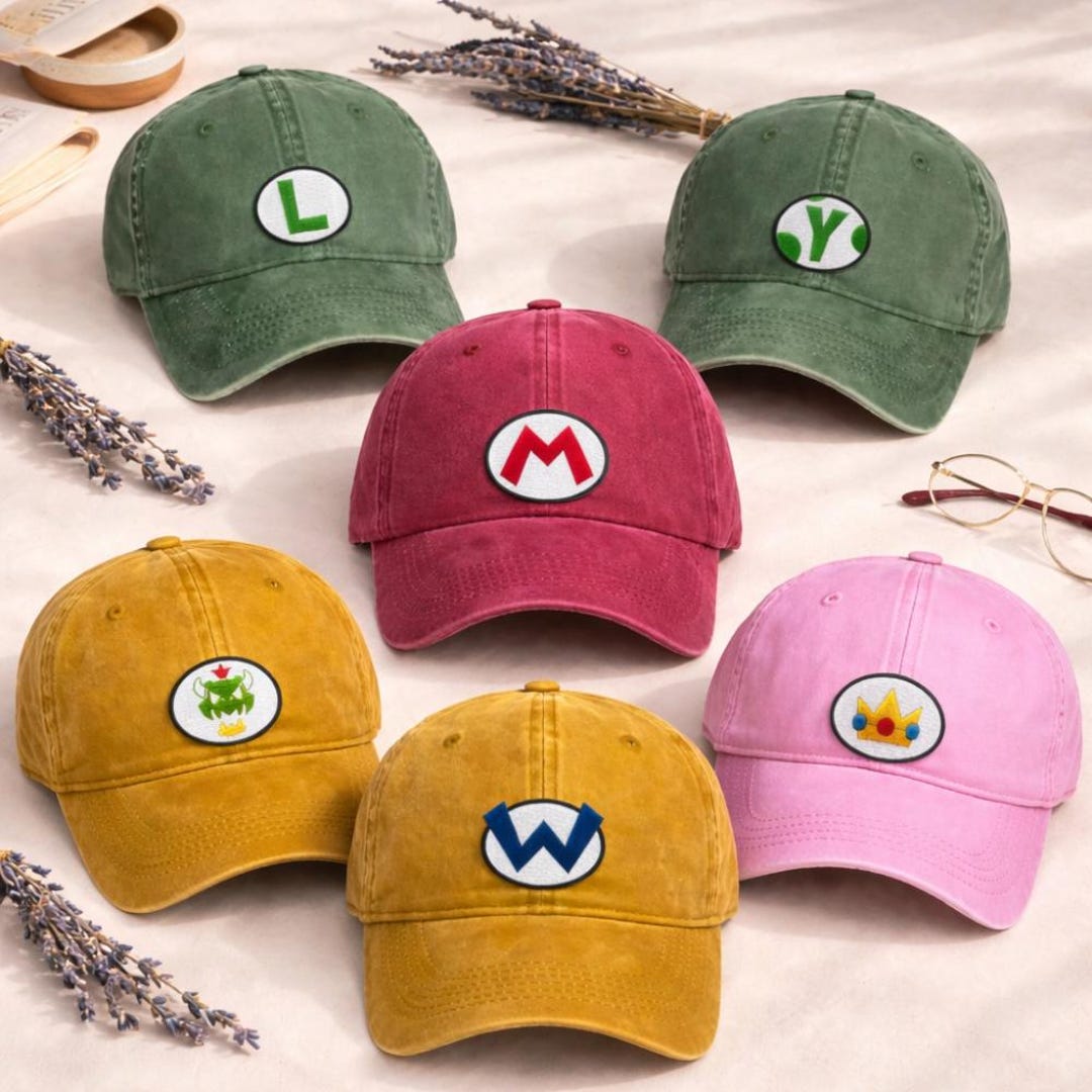Custom Super Mario Character Embroidered Hat, Disneyland Mario ...
