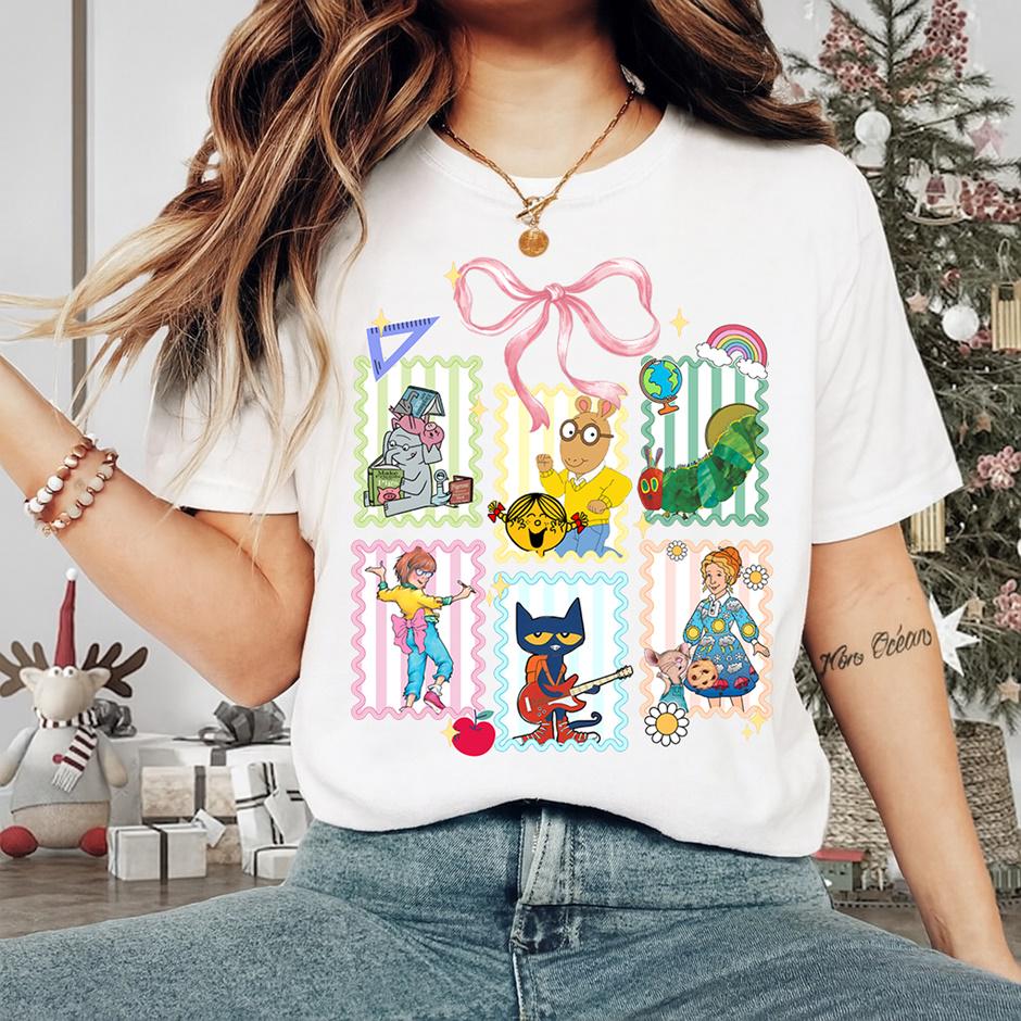 Comfort Colors® Chidren Books Characters Back To School Coquette Shirt, I Still Read Childrens Books, Teacher Library Book Club Kindergarten