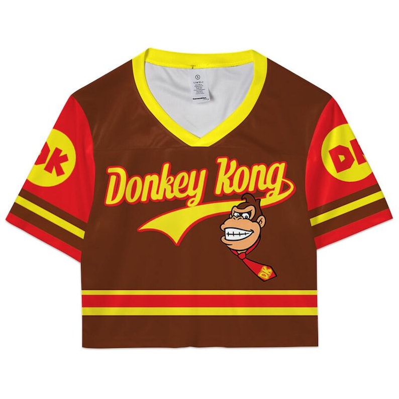 Super Mario Croptop Football Jersey, Disneyland Donkey Kong Football Jersey, Mario Movie Shirt, Epic Universe Mario Group Shirt -7 image 1