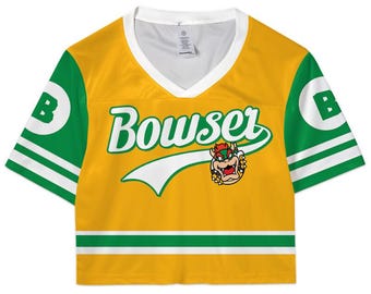 Super Mario Croptop Football Jersey, Disneyland Bowser Football Jersey, Mario Movie Shirt, Epic Universe Mario Group Shirt -6