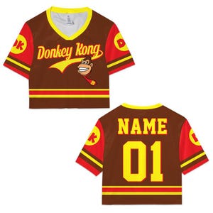 Super Mario Croptop Football Jersey, Disneyland Donkey Kong Football Jersey, Mario Movie Shirt, Epic Universe Mario Group Shirt -7 image 3