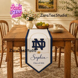 Custom Graduation Table Runner, College Grad Sign, Class of 2027, Personalized Graduation Party Table Decor, Graduation Tapestry