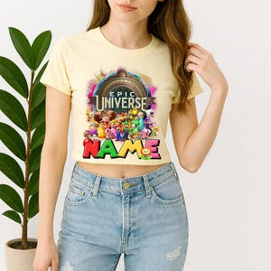 Personalized Super Mario Epic Universe Baby Tee Shirt, Custom Super Mario Family Shirts, Mario Galaxy Movie Tee, Mario Matching Tee image 2
