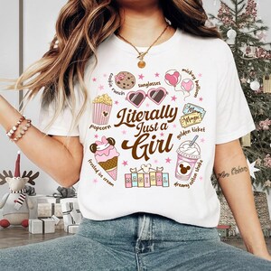 Retro Pastel Disneyland Literally Just A Girl Pink Comfort Colors® Shirt, Minnie Mouse Girl Trip Shirt, Disneyland Vacation, Magical Kingdom