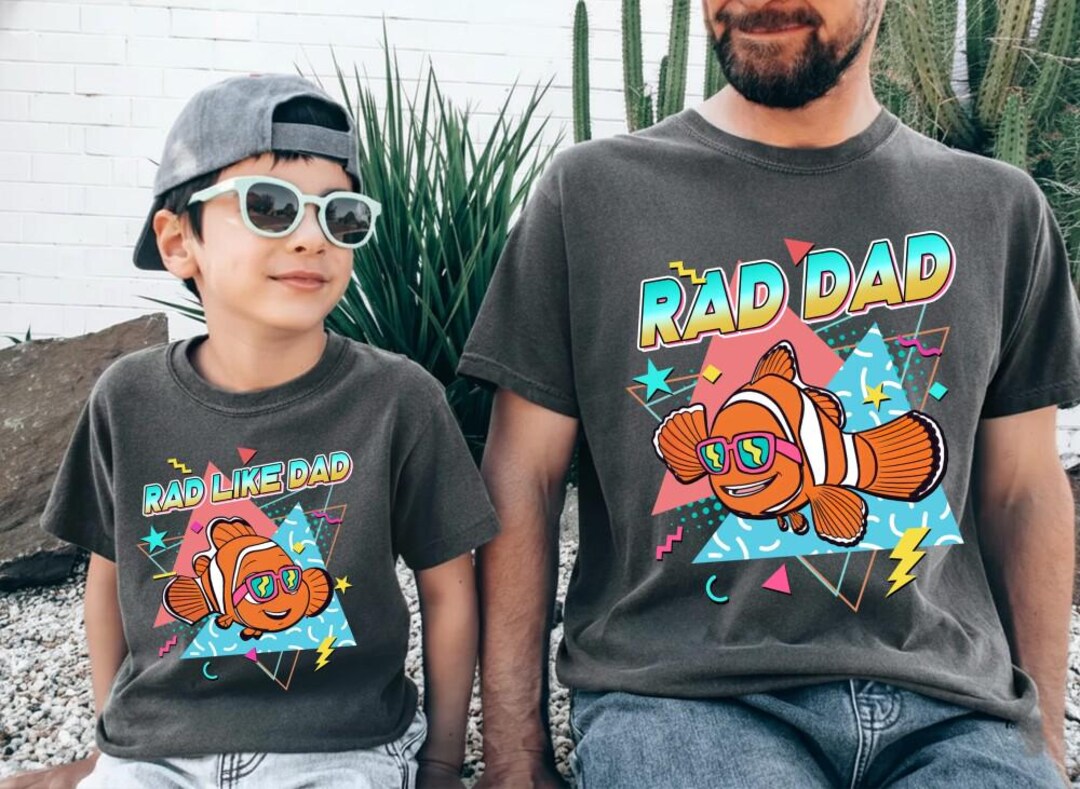 Finding Nemo Rad Dad and Rad Like Dad Matching Shirts, Nemo and Marlin ...