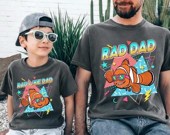 Finding Nemo Rad Dad and Rad Like Dad Matching Shirts, Nemo and Marlin Father's Day Shirt, Dad and Son Outfits, DisneyDad Matching Tee