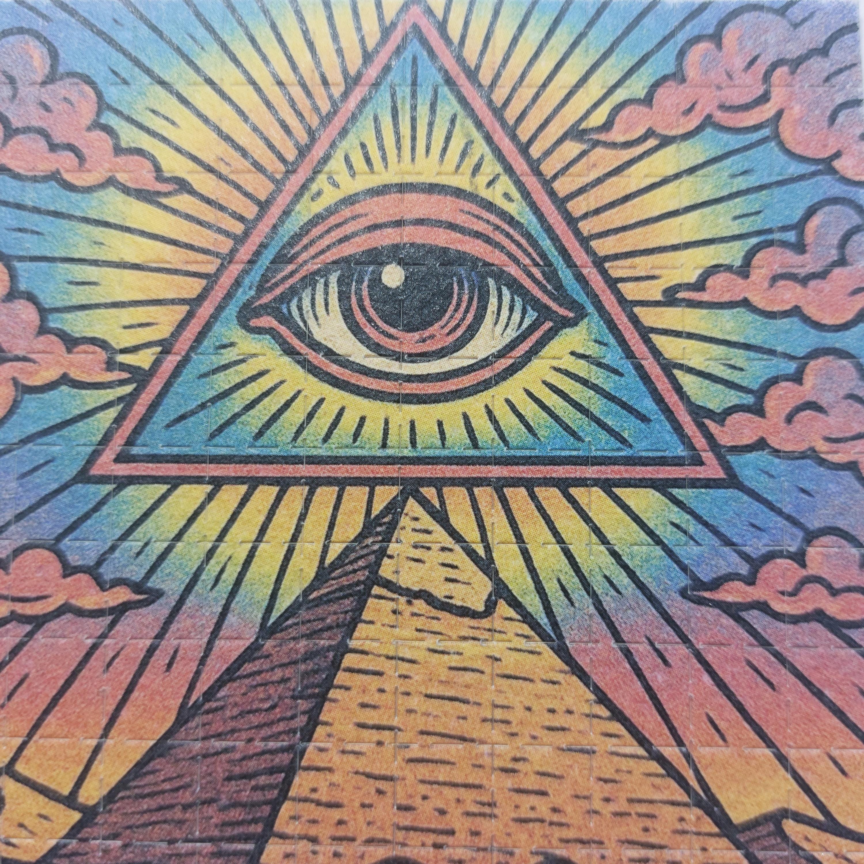 ブロッターアート オールシーイングアイ ピラミッド イルミナティ アートプリント 9cm x 9cm (100 マス) - Etsy 日本, image size:3000x3000