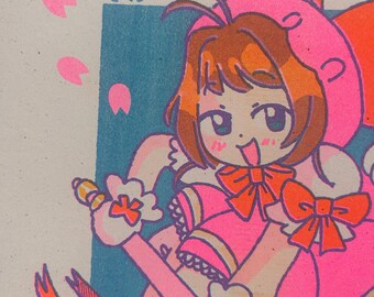 Cardcaptor Sakura / Impresión Risograph 8.5 x 11