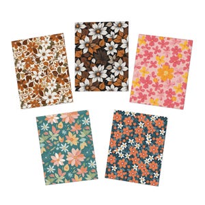 Ensemble de cartes de voeux florales | Cartes de vœux pour anniversaires, remerciements, notes manuscrites, papeterie artistique