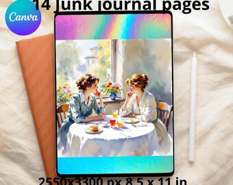 Lemon Junk Journal Kit, Fruit and citrus illustrations: Watercolor Ephemera, Printable Paper A4 Letter size, printable (Digital Download)
