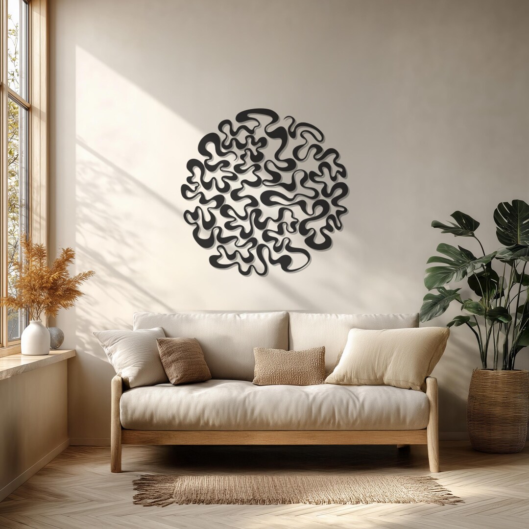 Abstract Circle Metal Wall Art, Modern Geometric Shape Design ...