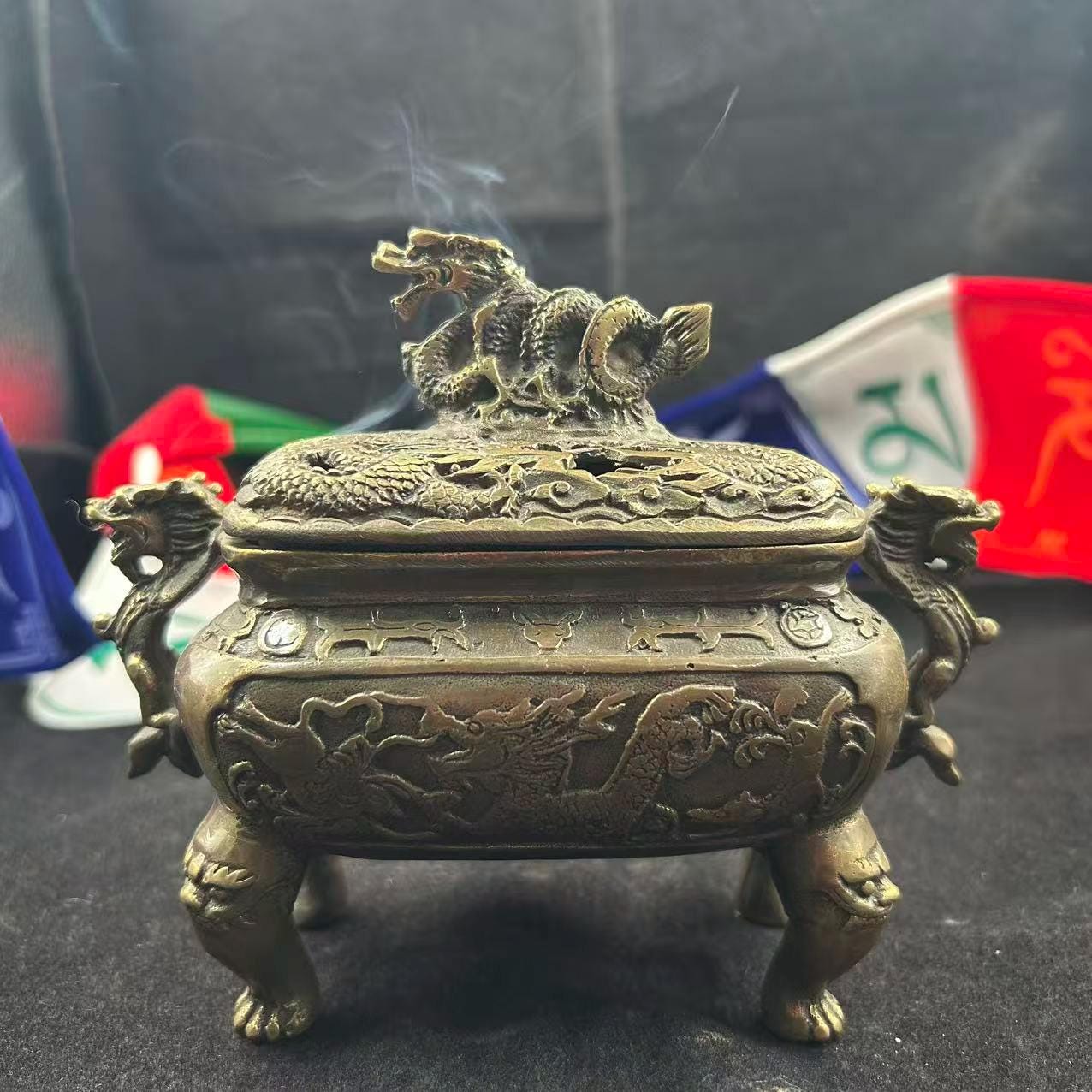 真鍮製ドラゴン香炉 真鍮製ドラゴン香炉 香炉 幸運の風水ホルダー PZ056 - Etsy 日本