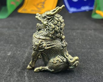 Incensario de cobre con forma de perro de Fu, incensario de templo, decoración Feng Shui