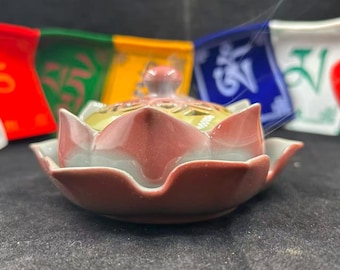 Brûleur d'encens en céramique en forme de lotus, décoration pour salle de thé d'aromathérapie PZ076